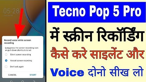 Tecno Pop 5 pro me screen recording kaise kare।how to record screen in tecno pop 5 pro