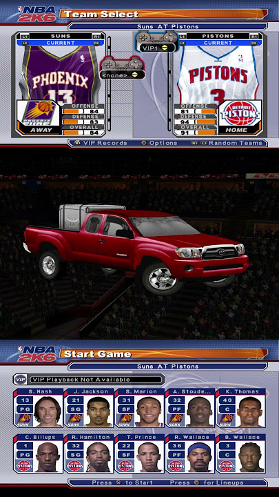 NBA 2K6 - Phoenix Suns vs Detroit Pistons | PS2 Multiplayer Classic NBA Gameplay