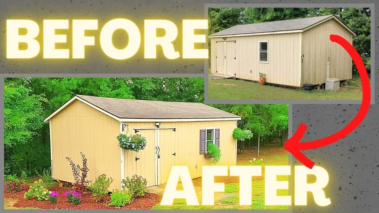 Garden Shed Makeover Using Clearance Plants | New Flower Bed | Exterior ...