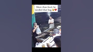 Hug is all he needed ❤️ #hug #love #hunger #heal #food #restrant #compassion #healing #hugs #feed