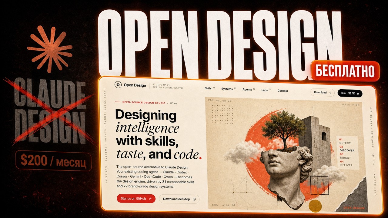 Thumbnail for OPEN DESIGN: Бесплатный аналог Claude Design. Первый взгляд