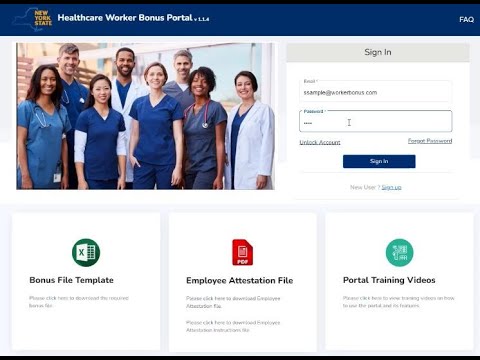 2. NYS Healthcare Worker Bonus Portal Home Page Navigation