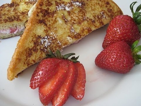 Strawberries with Cheesecake Stuffed French Toast