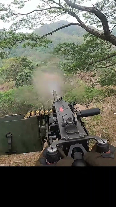 Firing the .50 cal Machine Gun During US Army Training in the Philippines, April 2023