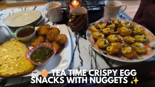 ☕🥚 Tea Time Crispy Egg Snacks with Nuggets ✨ Good idea for a kids lunch box recipe 