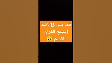 قف بس 15تانية إستمع للقران الكريم 🥺 #قران_كريم #الله