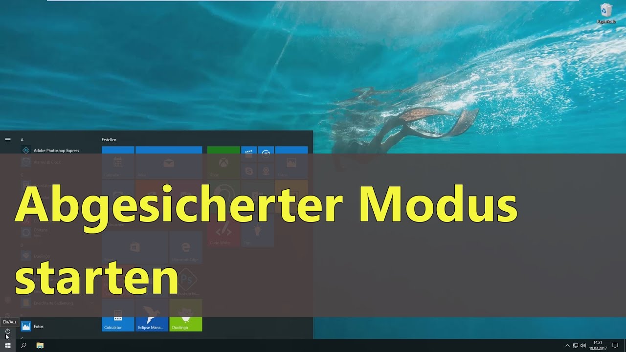 Windows 10 Abgesicherter Modus Starten Youtube