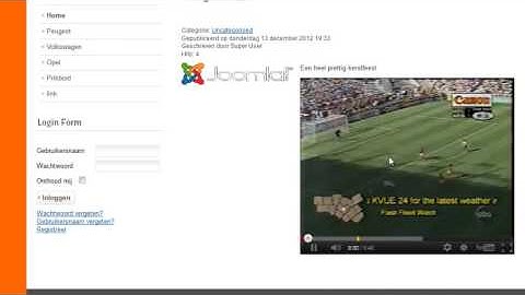 een video in het joomla weblinks component