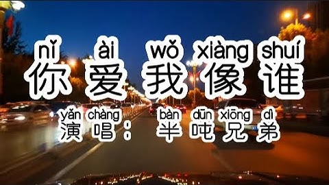 Chinese - 中国語歌ピンイン付き《你爱我像谁》learn Chinese with pop song 听歌学中文42半吨兄弟【歌词带拼音】