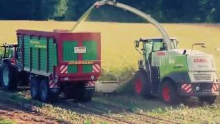 Maisernte Mais häckseln in Niedersachsen Extrem -Traktoren im Einsatz
