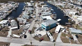St James City   Pine Island, FL   Hurricane Ian drone damage covering most of City in 4k