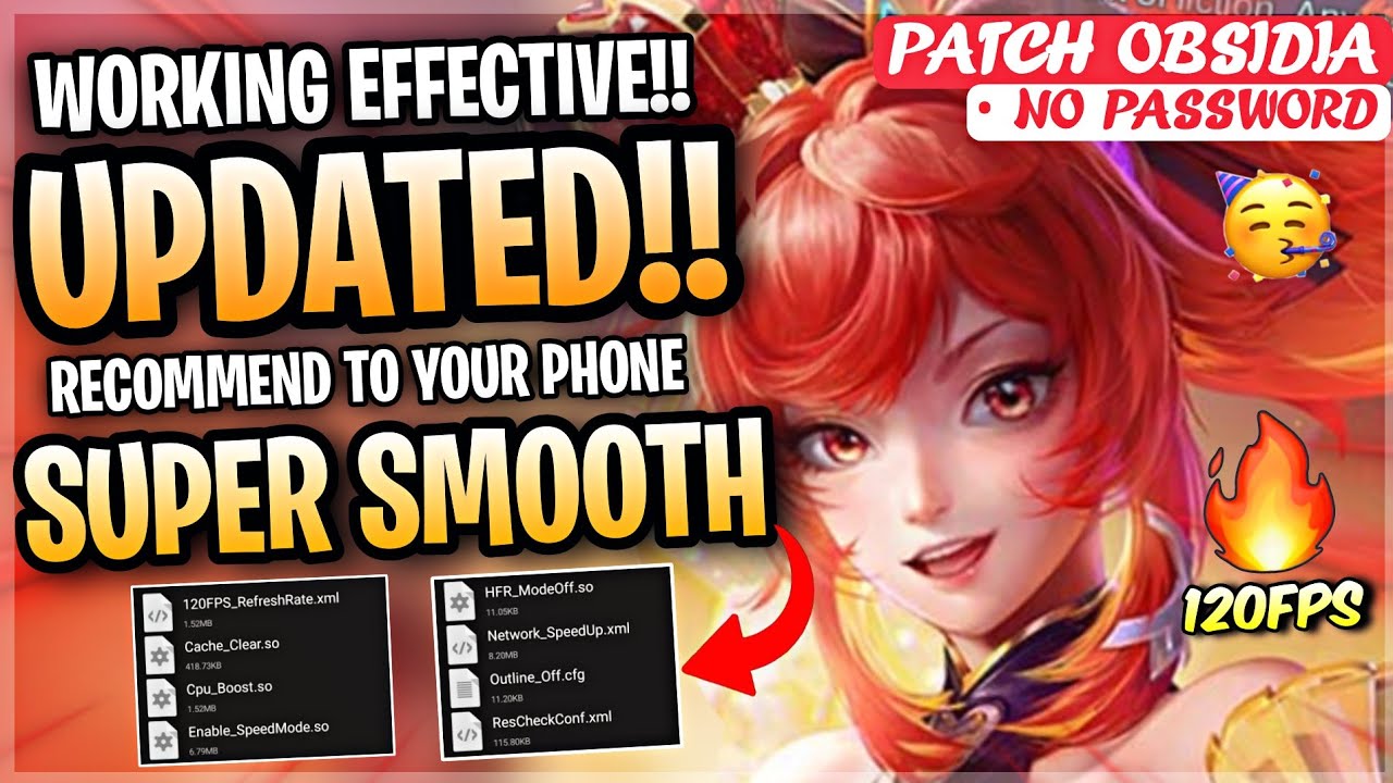 Обновленная конфигурация ML Anti Lag Super Smoothest 120FPS + Ping Booster Patch Obsidia - Mobile...