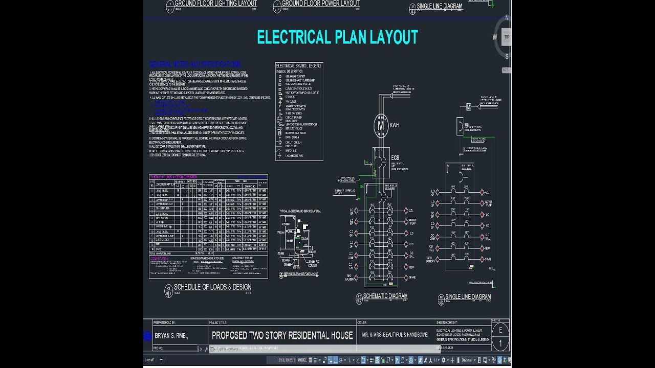 ELECTRICAL PLAN LAYOUT | SCHEDULE OF LOADS AND COMPUTATION - YouTube