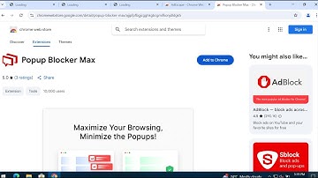 Popup Blocker Max adware-type extension removal.