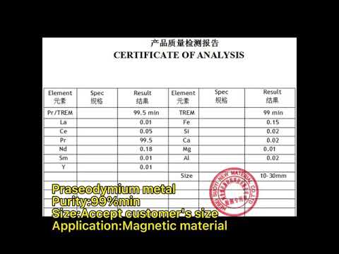 Video: Praseodimiyum metalloidmi?