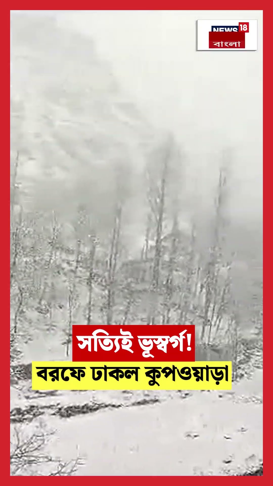 সত্যিই ভূস্বর্গ! বরফে ঢাকল Jammu Kashmir এর Kupwara | N18S  #shorts