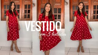 COSTURANDO VESTIDO COM BABADO 3 MARIA - parte 2