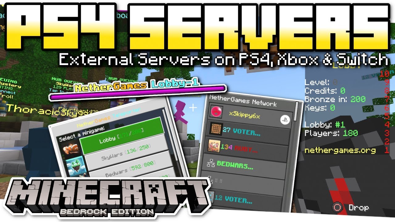 Minecraft Bedrock Ps4 Servers External Servers On Any Version Tutorial Ps4 Xbox Switch Youtube