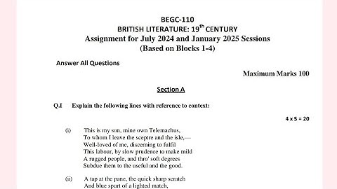 BEGC-110 SOLVED ASSIGNMENT 2024-2025 IGNOU ENGLISH MEDIUM #ignouassignmentsno1 #2025 #2024