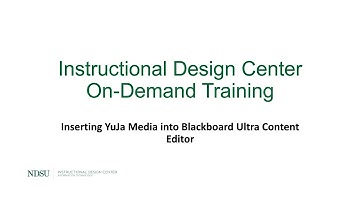 Inserting YuJa Media into Blackboard Ultra Content Editor