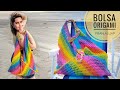 Bolsa Origami Rainbow em crochê - Fran Aluap