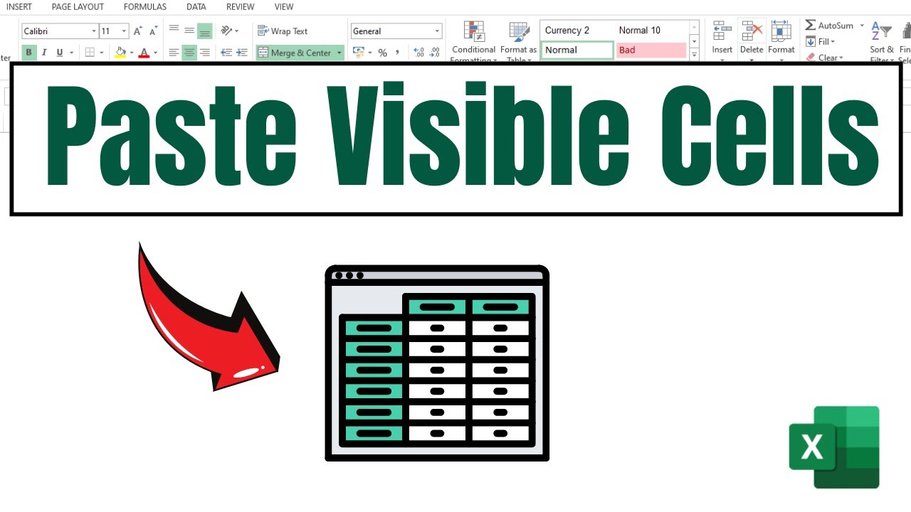 how-to-paste-only-visible-cells-in-excel-visible-cells-excel-youtube