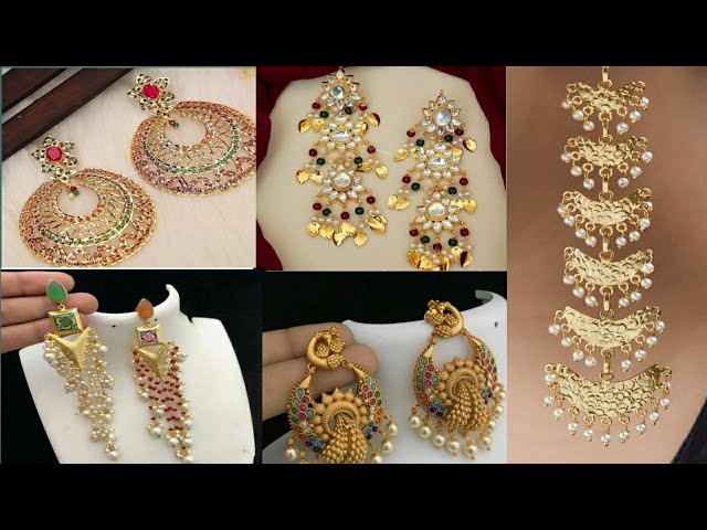 Polki Champagne Stone Earrings By Punjabi Traditional Jewellery