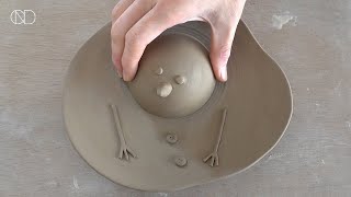🫠 녹은 눈사람 접시 만들기 : Making a ceramic snowman plate [ONDO STUDIO]