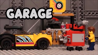 The custom car garage (Lego Stop Motion)