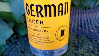 Beer lager review M&S German lager 4.9% 4 x 330ml cans  brewed by ABK brewery in bavaria