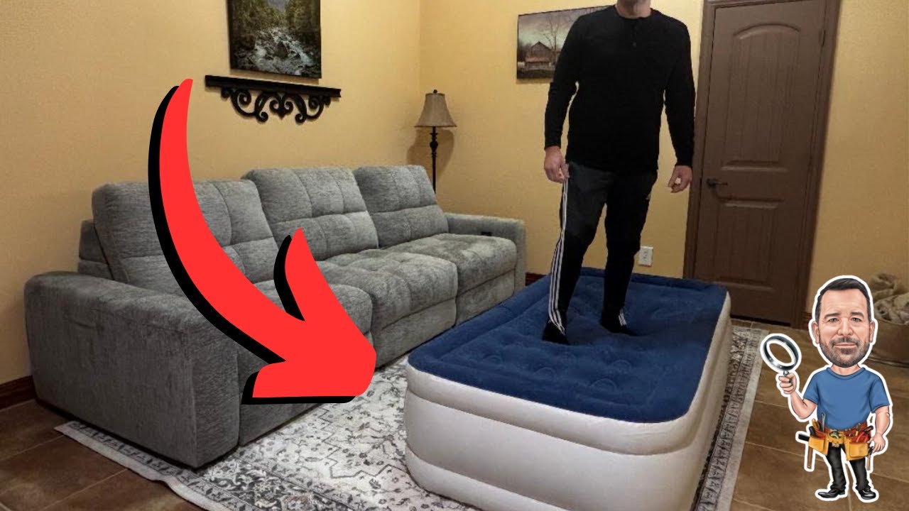 Twin Air Mattress with Built-in Pump Comfort Portable 550 lbs Max Overview 