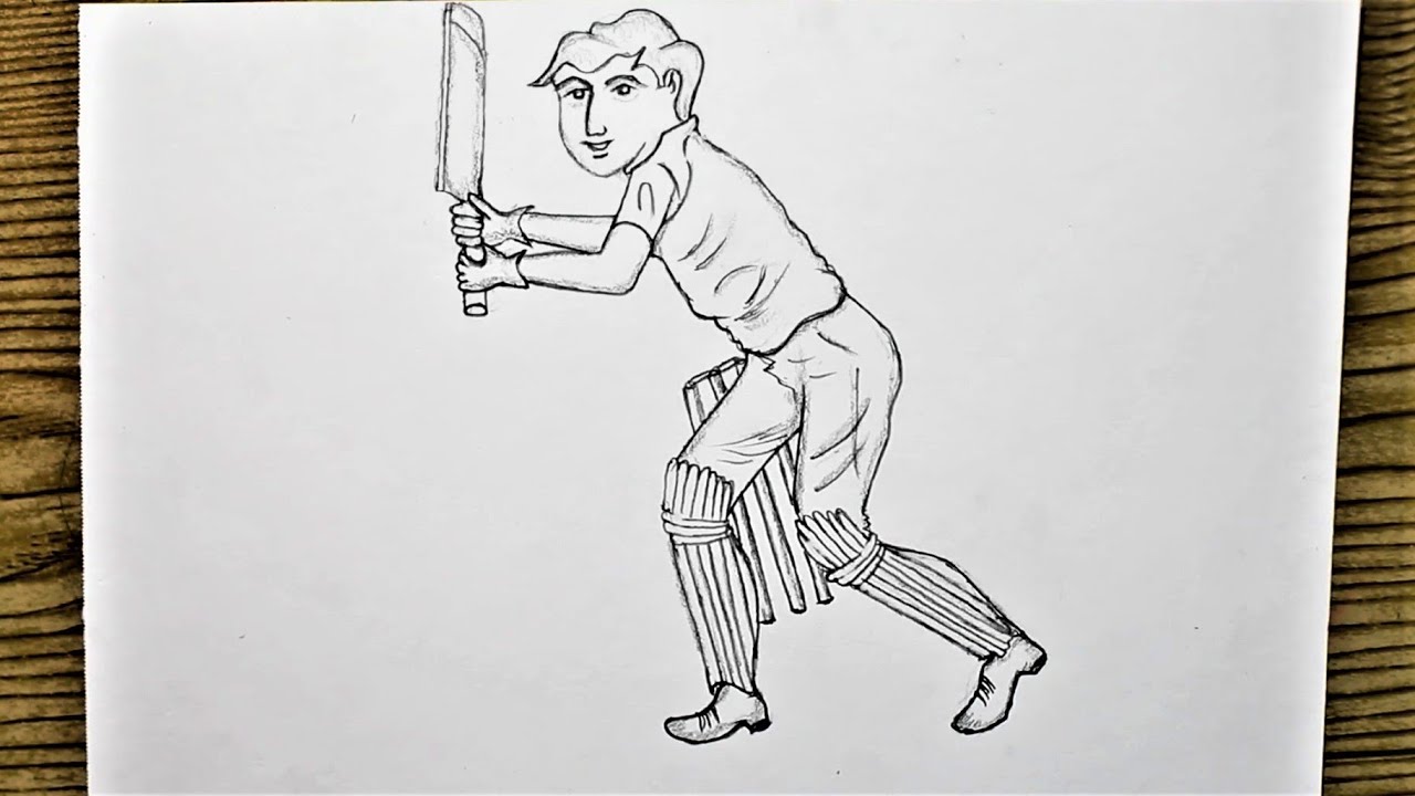 Sweep Shot Drawing | Cricket - YouTube
