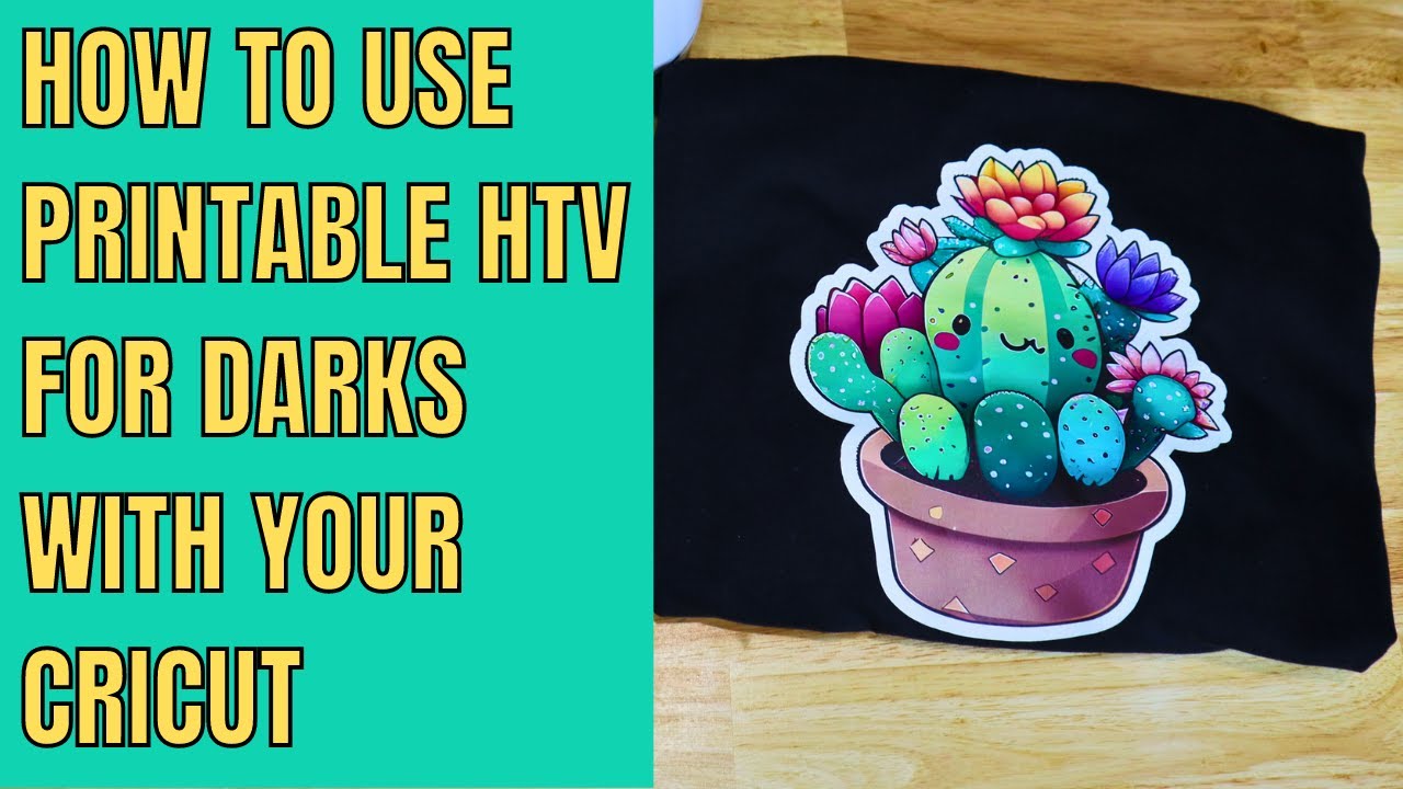 How to use printable HTV for darks with Cricut - Heat Transfer vinyl print  then cut tutorial 