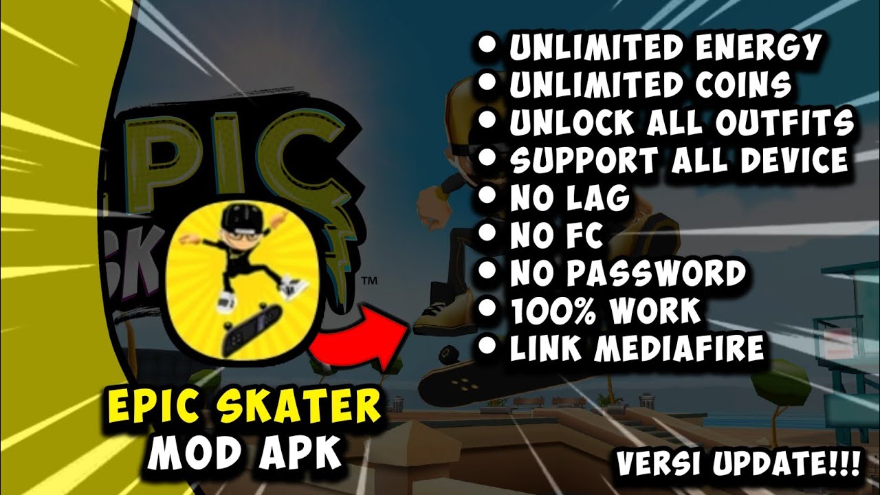 EPIC SKATER MOD APK [ NO PW ] VERSI UPDATE!!!