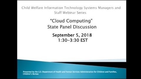 State Panel Discussion Cloud Computing