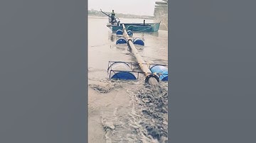 Sand Dragging work 🥺 #youtube #bridge #infrastructure #river #shortvideo