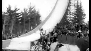 Ski jumping in Iron Mountain Michigan 1946