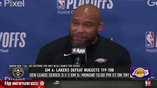 Darvin Ham POSTGAME INTERVIEWS | Los Angeles Lakers beat Denver Nuggets 119-108 in Game 4