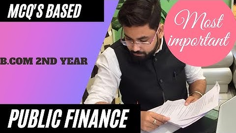 PUBLIC FINANCE MOST IMPORTANT MCQ