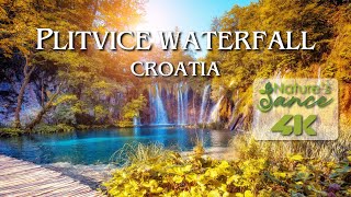 PLITVICE WATERFALL IN CROATIA  • Nature's Dance • Healing Music • Nature 4k Video UltraHD