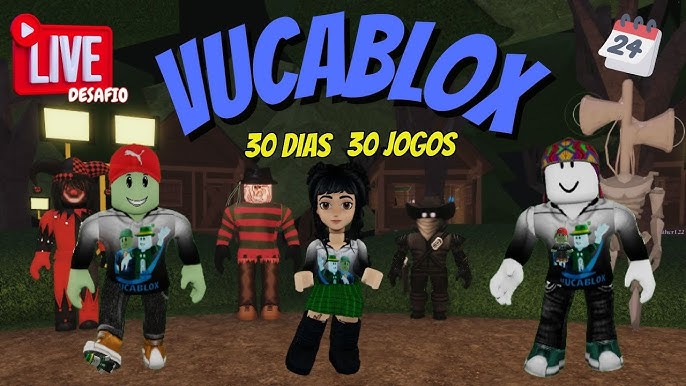 VAMOS PARA LIVE 30 JOGOS EM 30 DIAS #VUCABLOX #ROBLOX