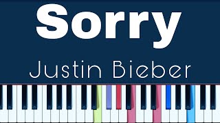 Justin Bieber - Sorry Easy Piano Tutorial