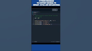 Python program to convert Decimal to Binary, Octal and Hexadecimal#shorts#coding#python#programming