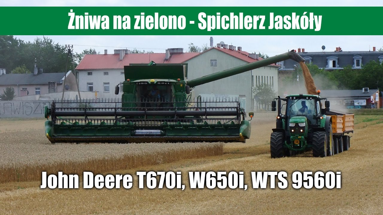 maxresdefault Żniwa na zielono z John Deere T670i, W650i, WTS 9560i   Spichlerz Jaskóły   VIDEO