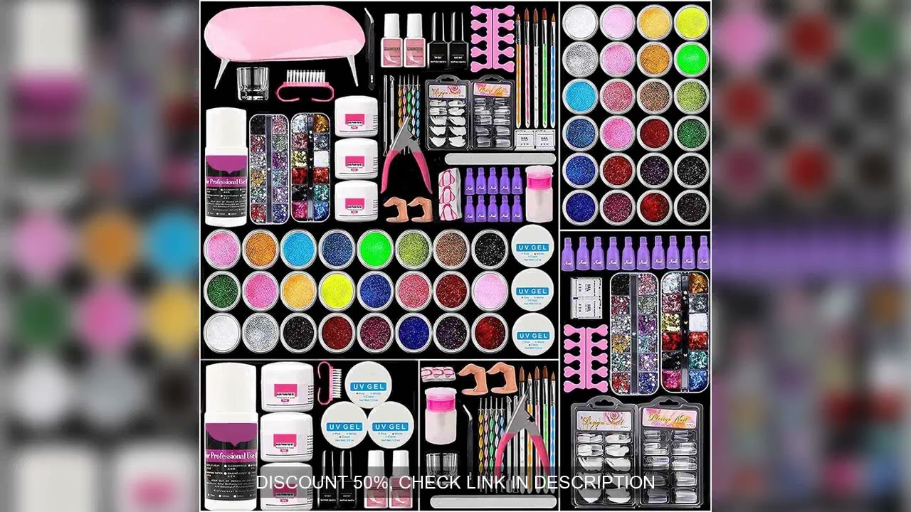 Acrylic Nail Kit Acrylic Powder With Acrylic Liquid For Gel Nails With UV Lamp For Gel Nails Set DIY