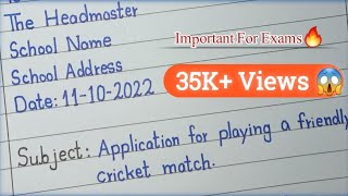 Application to the headmaster seeking permission to play a friendly cricket match || ASB Academy screenshot 3