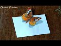 How to draw 3D Butterfly step by step...||Realistic Butterfly Drawing...