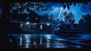 Fall Asleep in few Minutes with Strong Rain &amp; Intense Thunder Sounds on Old Roof to beat Insomnia.