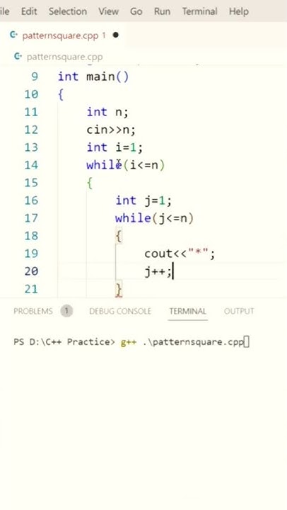 Square Pattern Using * | C++ | Patterns in C++ | Programming With Me ...