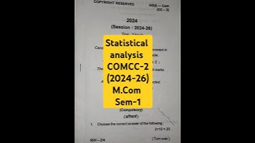 Statistical analysis COMCC-2 (2024-26) #mcom